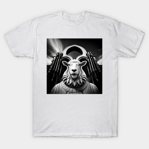 Lamb, sheep of Heaven and animal king in the Fortress of the kingdom T-Shirt by Marccelus